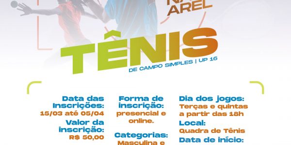 10º Campeonato AREL de Tênis de Campo Simples – Up 16
